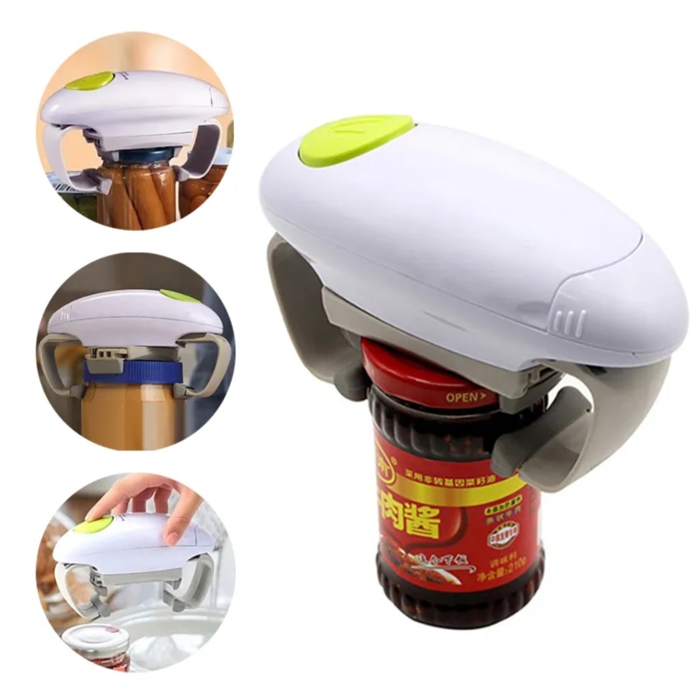 One Touch Electric Jar Opener Easy Remove Almost Size Lid with